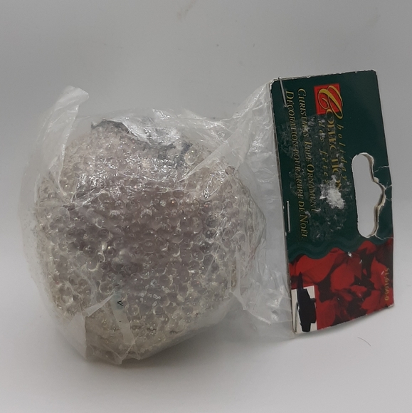 Vintage Lot of 5 Sugared Beaded Pastel Fruit Ornaments 3 Apples & 2 Pears - Picture 6 of 6